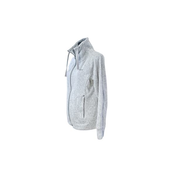 Avalanche Grey Heathered Full Zip Fleece Sweater - M - Picture 5 of 5